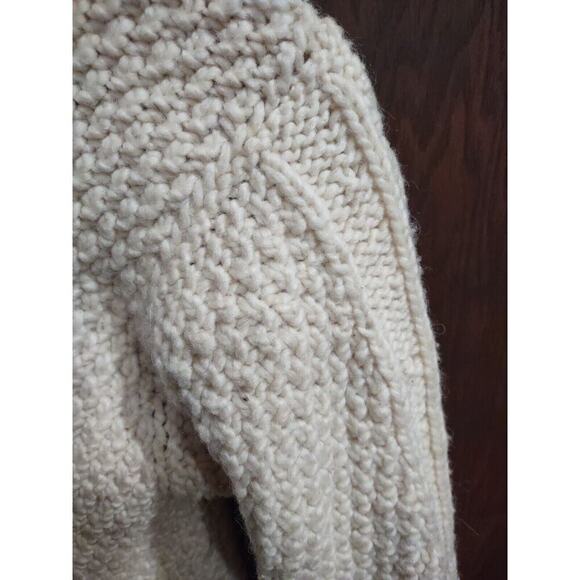 Venecia Imports Womens Large Cable Fisherman Wool Thick Grandpa Chunky Sweater - Picture 4 of 10